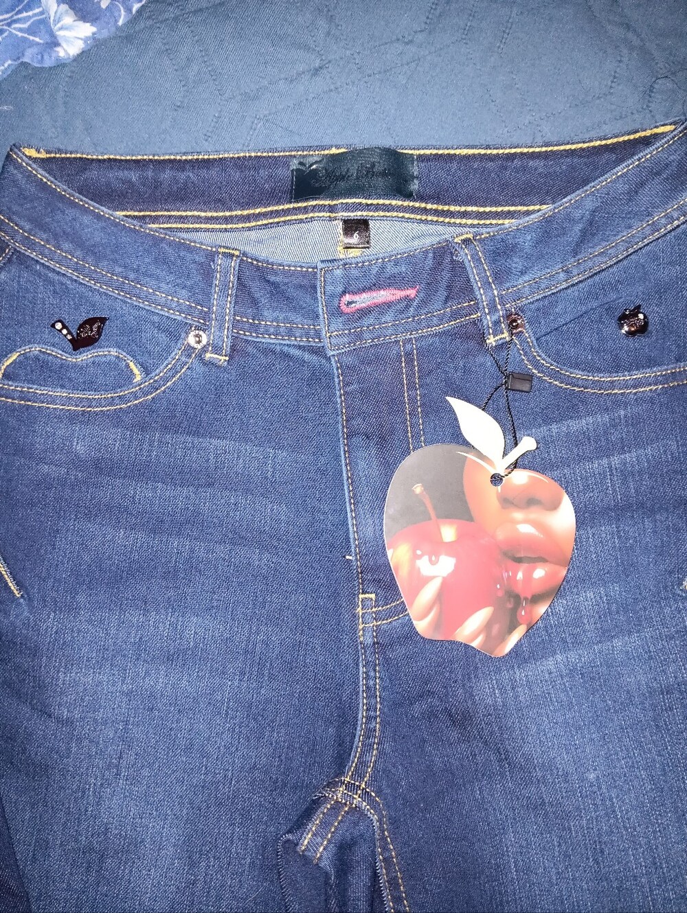Y2K Apple Bottom Jeans/Jeggings In Dark Wash - Picture 2 of 3